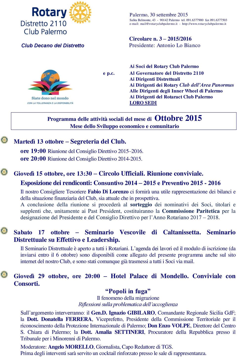 Rotary Club Palermo Club Deca