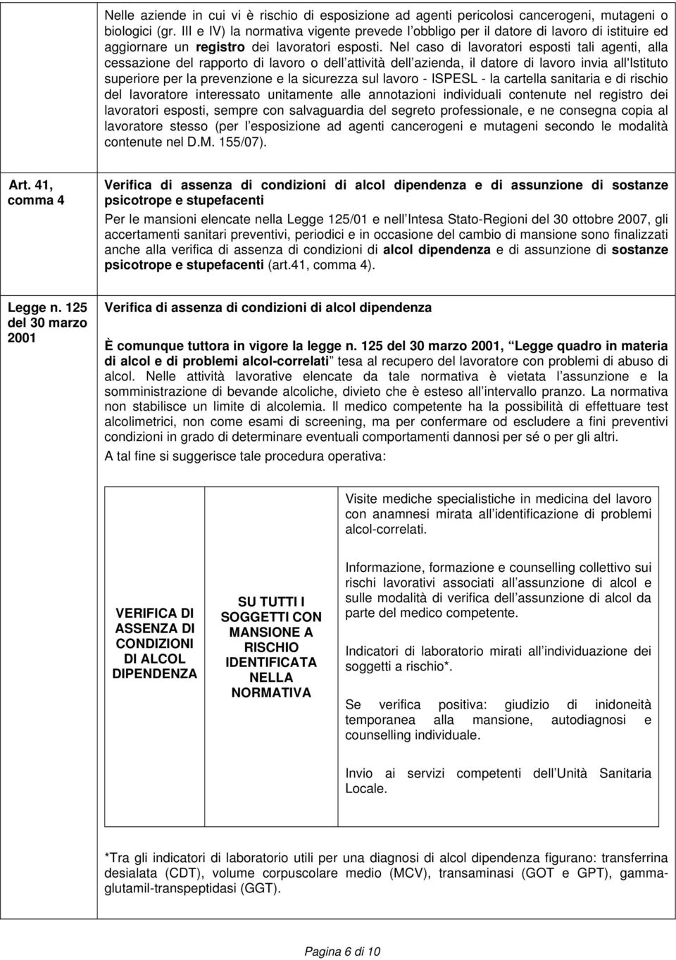 Nel caso di lavoratori esposti tali agenti, alla cessazione del rapporto di lavoro o dell attività dell azienda, il datore di lavoro invia all'istituto superiore per la prevenzione e la sicurezza sul