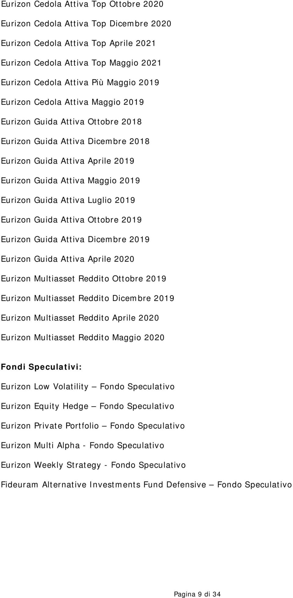 2019 Eurizon Guida Attiva Ottobre 2019 Eurizon Guida Attiva Dicembre 2019 Eurizon Guida Attiva Aprile 2020 Eurizon Multiasset Reddito Ottobre 2019 Eurizon Multiasset Reddito Dicembre 2019 Eurizon