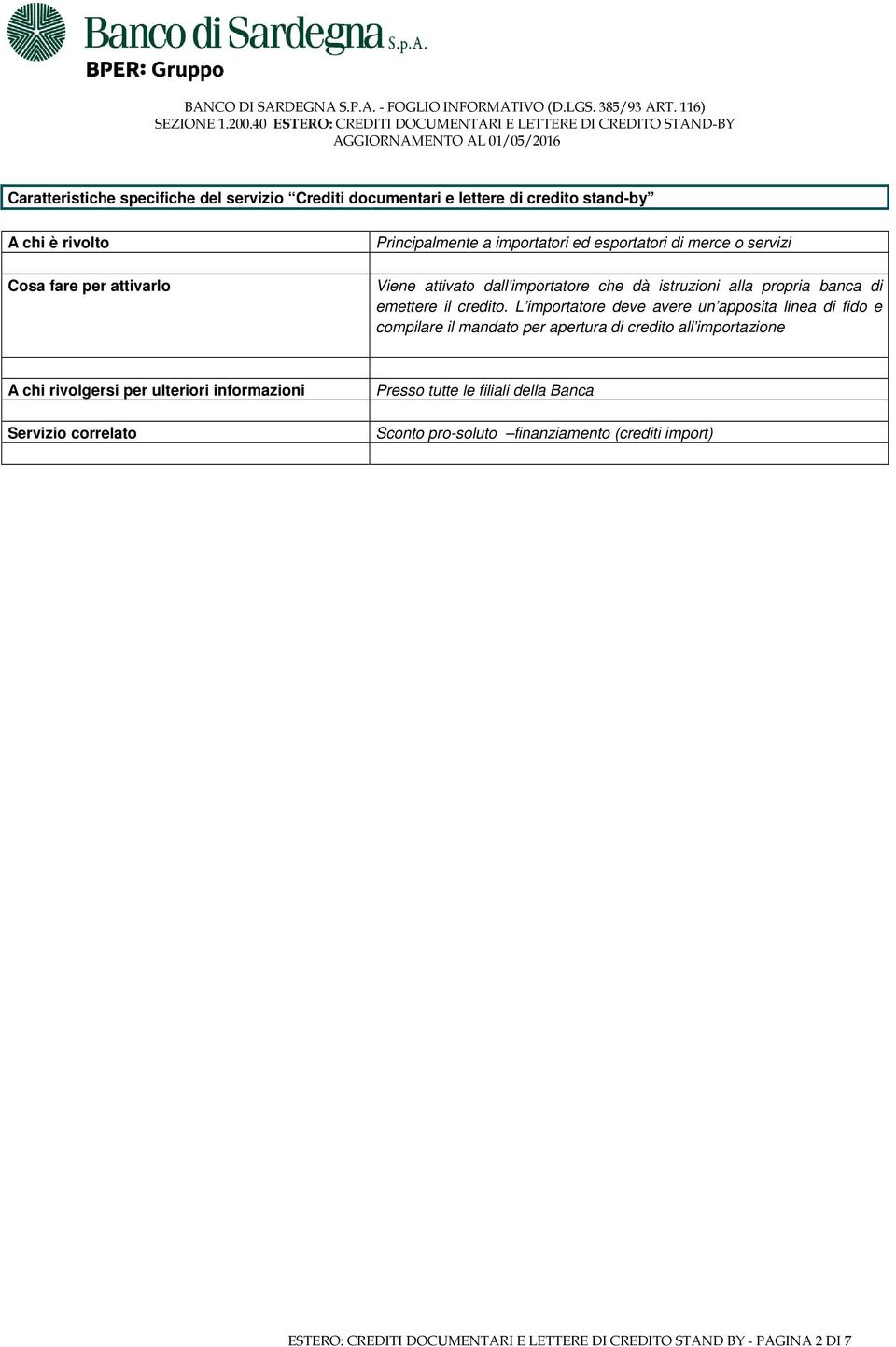 L importatore deve avere un apposita linea di fido e compilare il mandato per apertura di credito all importazione A chi rivolgersi per ulteriori