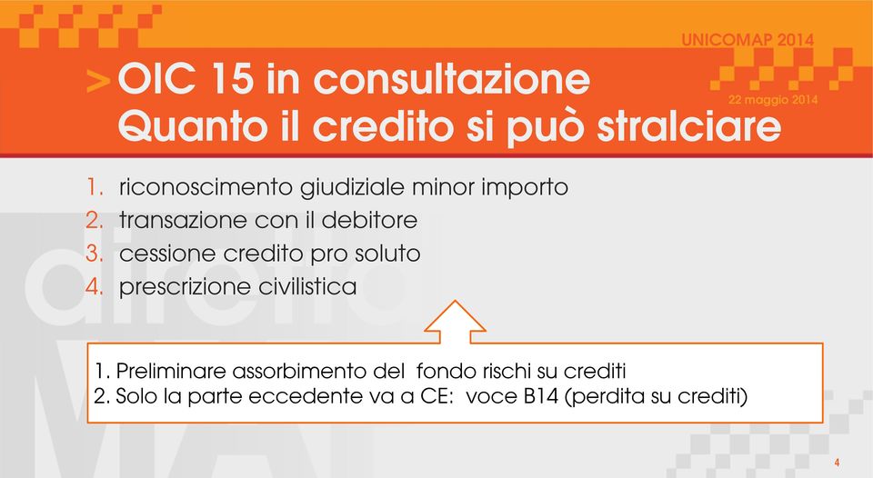 cessione credito pro soluto 4. prescrizione civilistica 1.