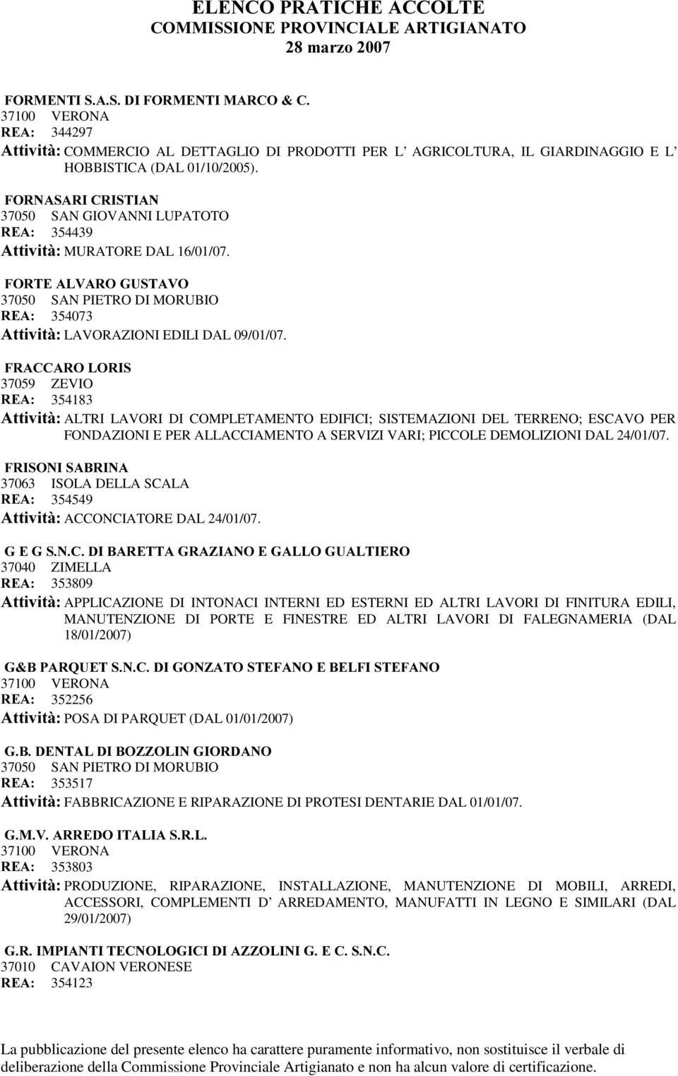 )5$&&$52/25,6 37059 ZEVIO 5($ 354183 $WWLYLWj ALTRI LAVORI DI COMPLETAMENTO EDIFICI; SISTEMAZIONI DEL TERRENO; ESCAVO PER FONDAZIONI E PER ALLACCIAMENTO A SERVIZI VARI; PICCOLE DEMOLIZIONI DAL