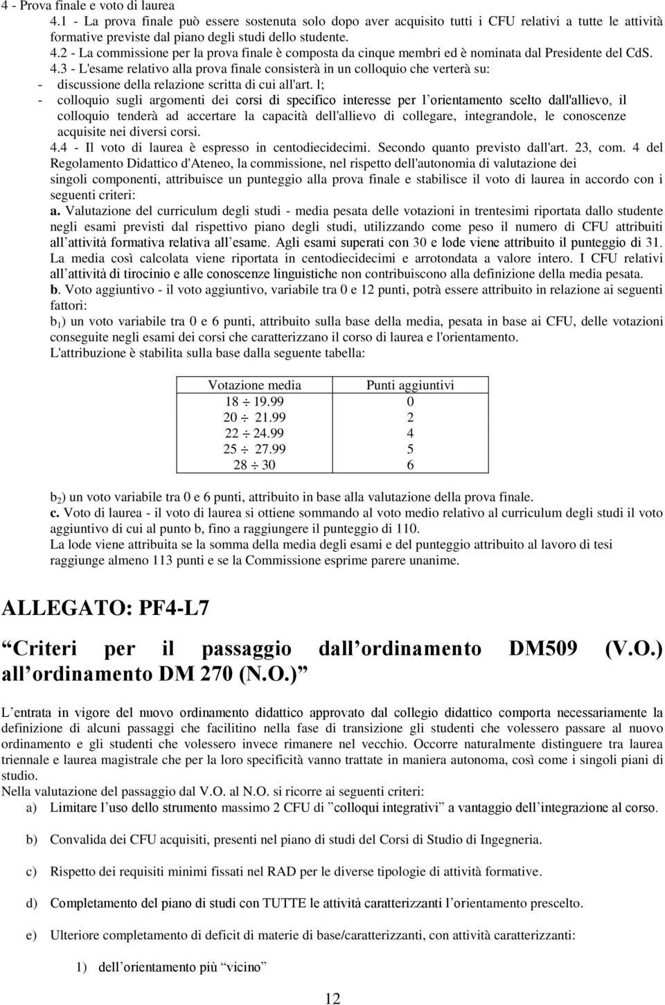 3 - L'esame relativo alla prova finale consisterà in un colloquio che verterà su: - discussione della relazione scritta di cui all'art.