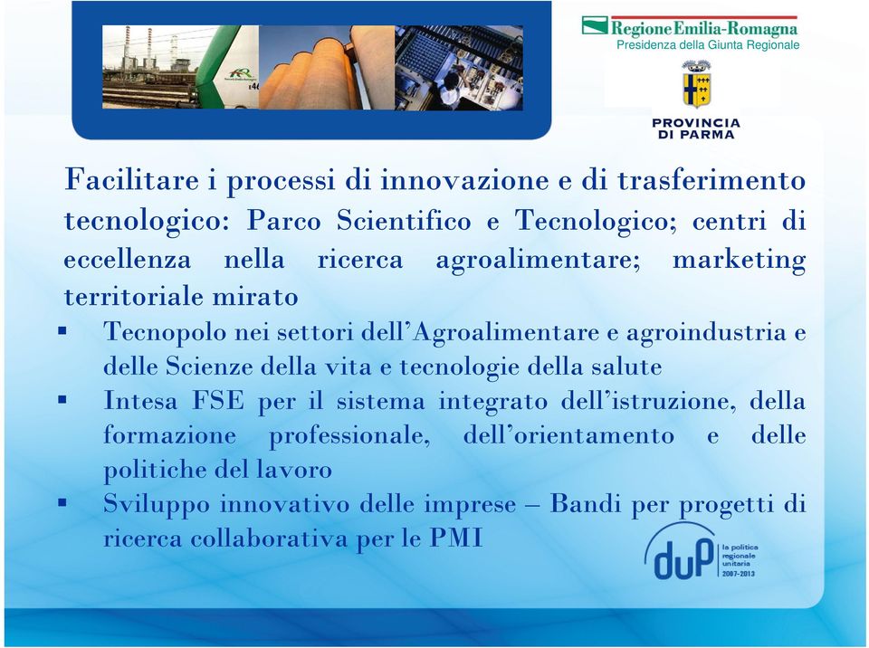 della vita e tecnologie della salute Intesa FSE per il sistema integrato dell istruzione, della formazione professionale, dell