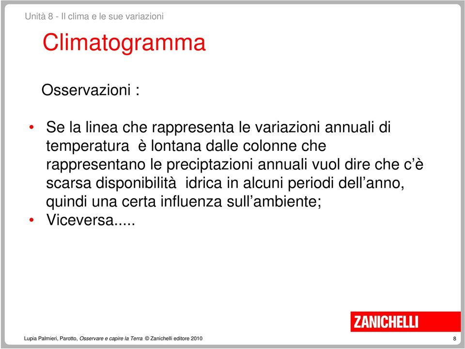 vuol dire che c è scarsa disponibilità idrica in alcuni periodi dell anno, quindi una certa influenza