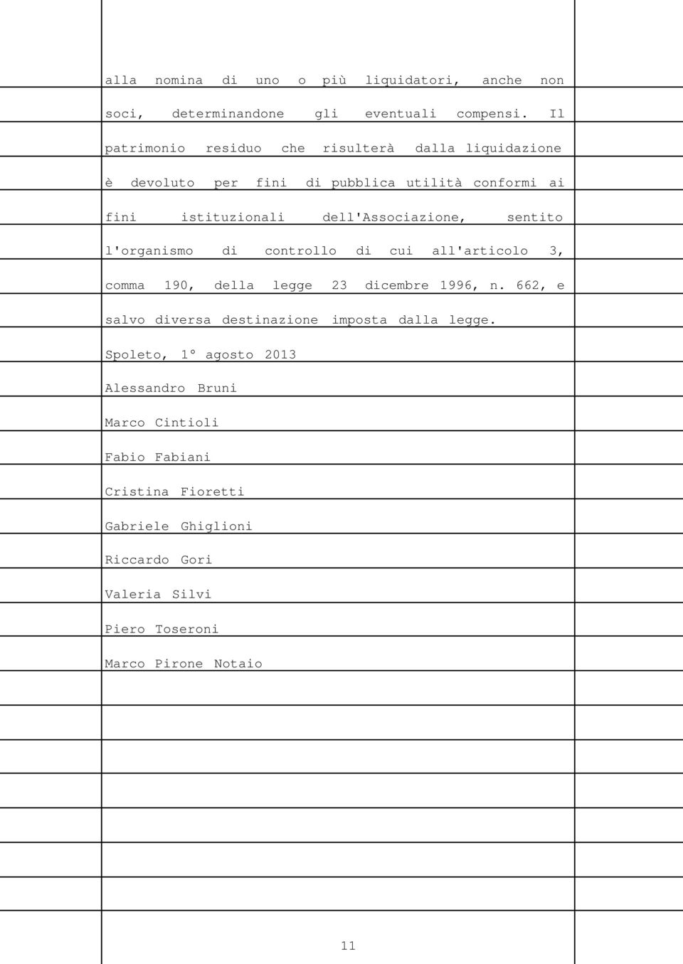 dell'associazione, sentito l'organismo di controllo di cui all'articolo 3, comma 190, della legge 23 dicembre 1996, n.