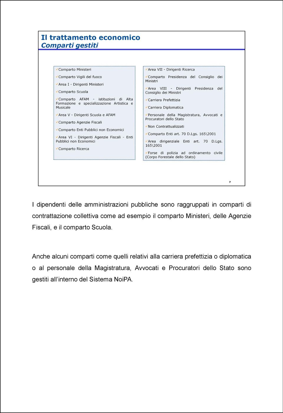 Anche alcuni comparti come quelli relativi alla carriera prefettizia o diplomatica o al