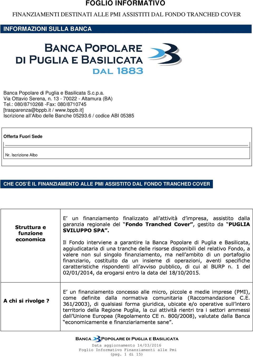 it / www.bppb.it] Iscrizione all Albo delle Banche 05293.