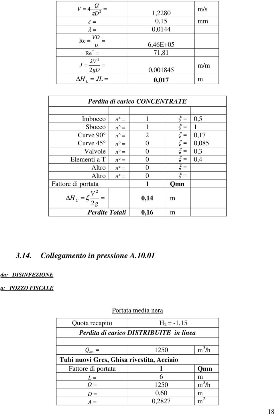 Totali 0,16 m 3.14. Collegamento in pressione A.10.