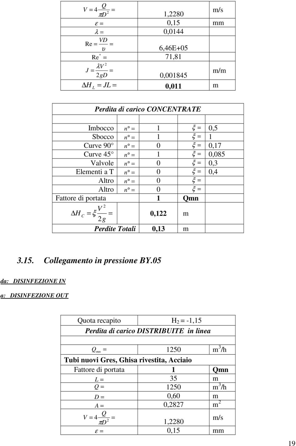 Totali 0,13 m 3.15. Collegamento in pressione BY.