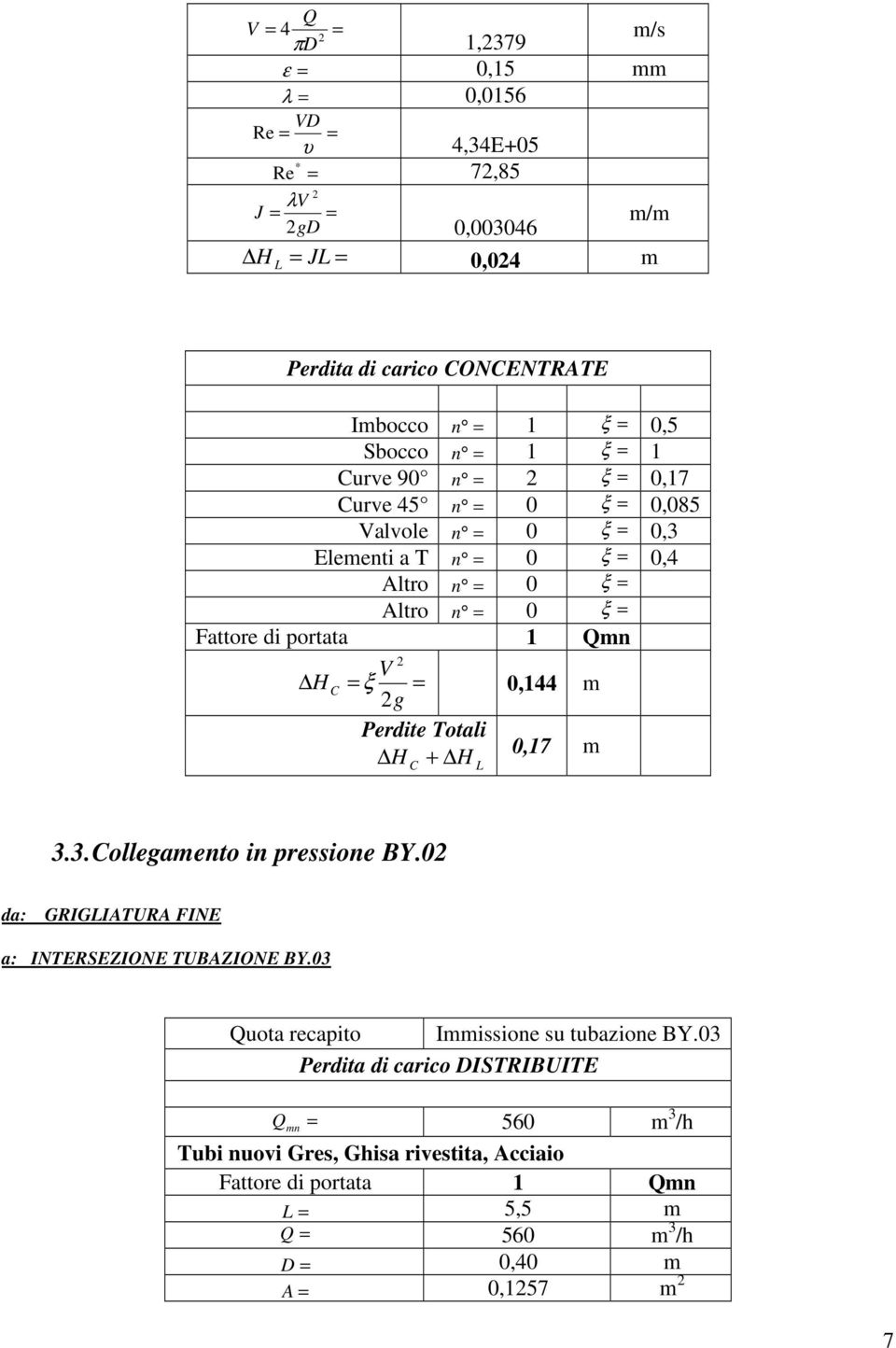 0,17 m C H L 3.3. Collegamento in pressione BY.0 da: GRIGLIATURA FINE a: INTERSEZIONE TUBAZIONE BY.