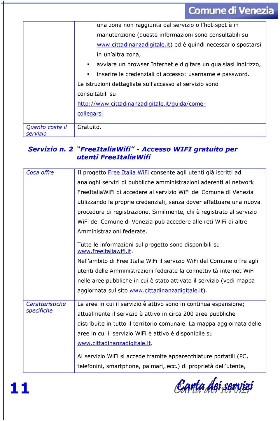 Le istruzioni dettagliate sull accesso al servizio sono consultabili su http://www.cittadinanzadigitale.it/guida/comecollegarsi Quanto costa il servizio Gratuito. Servizio n.