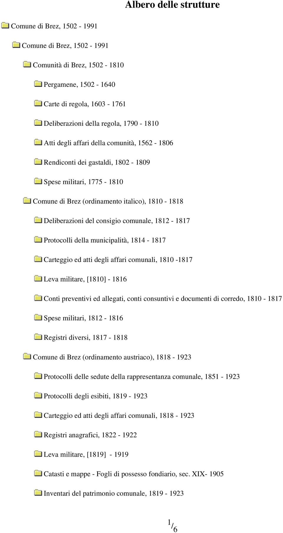 della municipalità, 1814-1817 Carteggio ed atti degli affari comunali, 1810-1817 Leva militare, [1810] - 1816 Conti preventivi ed allegati, conti consuntivi e documenti di corredo, 1810-1817 Spese