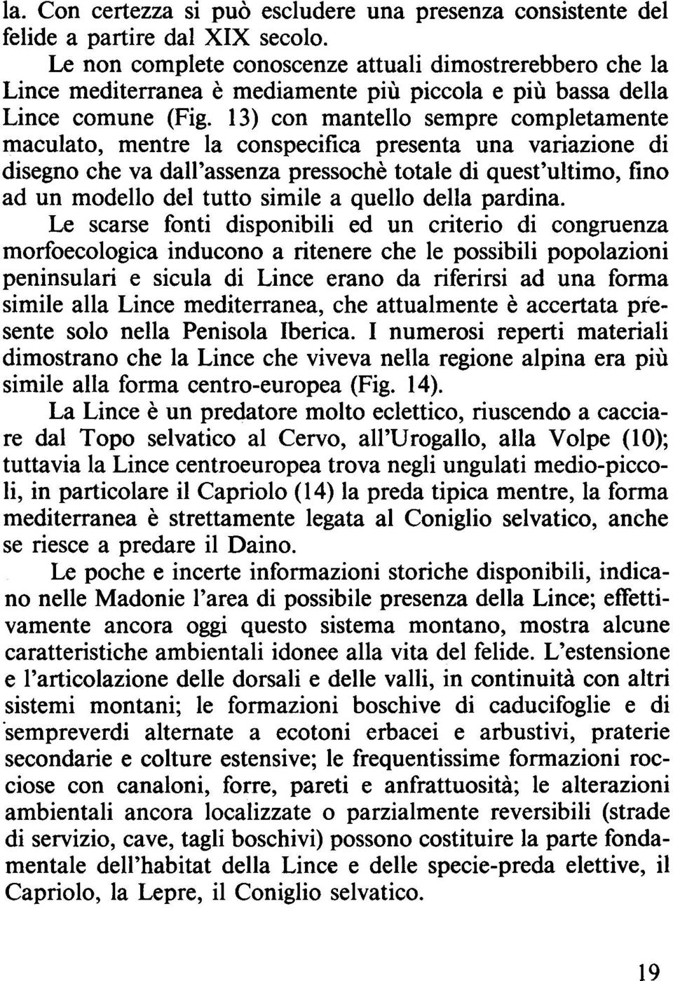 13) con mantello sempre completamente maculato, mentre la conspecifica presenta una variazione di disegno che va dall'assenza pressoche totale di quest'ultimo, fino ad un modello dei tutto simile a