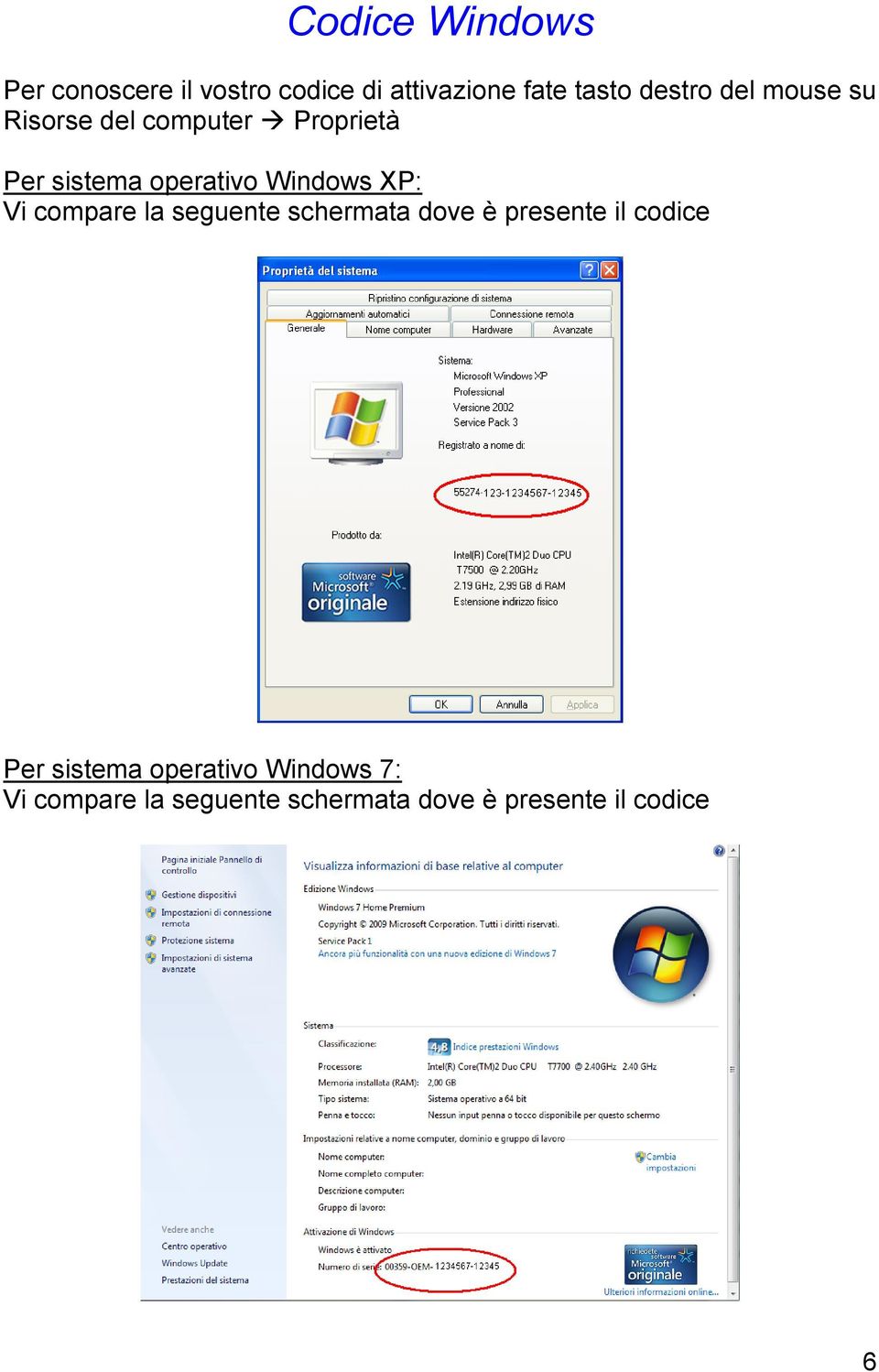 Windows XP: Vi compare la seguente schermata dove è presente il codice Per