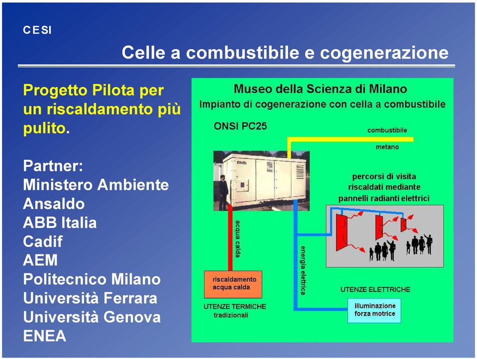 Partner: Ministero Ambiente Ansaldo ABB Italia