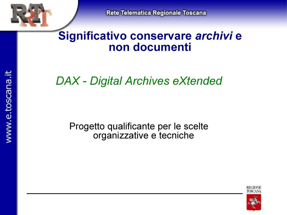 Archives extended Progetto
