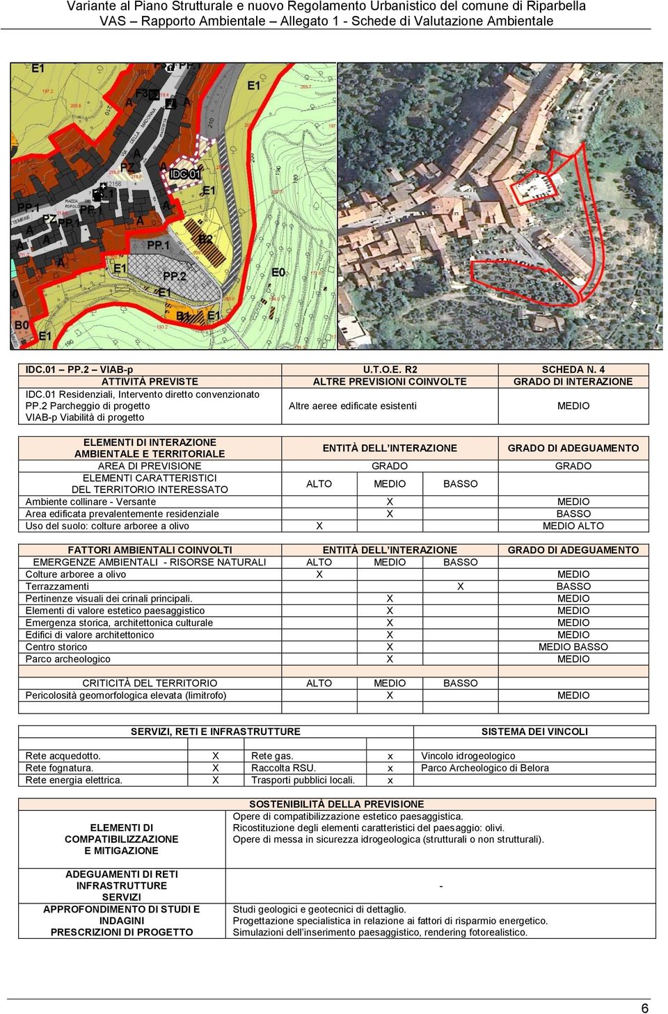 del suolo: colture arboree a olivo X MEDIO ALTO FATTORI AMBIENTALI COINVOLTI Colture arboree a olivo X MEDIO Terrazzamenti X BASSO Pertinenze visuali dei crinali principali.