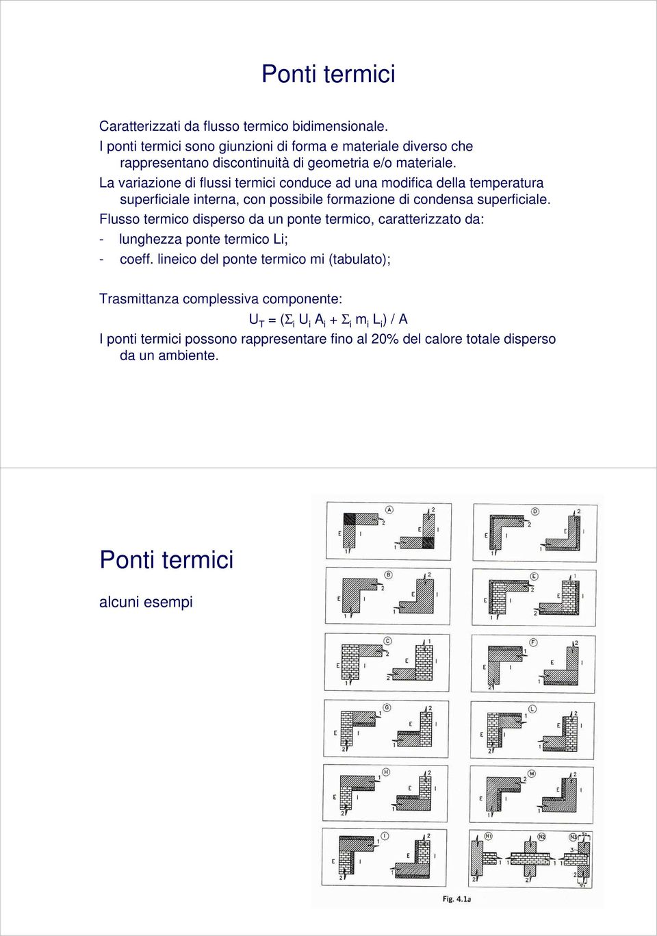 La variazione di flussi termici conduce ad una modifica della temperatura superficiale interna, con possibile formazione di condensa superficiale.