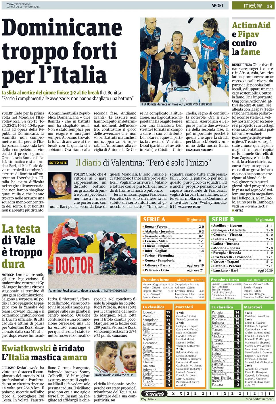 Empoli Sassuolo 15 15 11 9 8 8 8 7 6 5 5 5 4 4 4 3 3 3 3 3 à ù é è ' è è 5ª giornata SERIE B 2-0 0-3 0-1 1-1 1-1 1-4 1-1 0-1 oggi ore 19 oggi ore 21 Prossimo turno (dom.