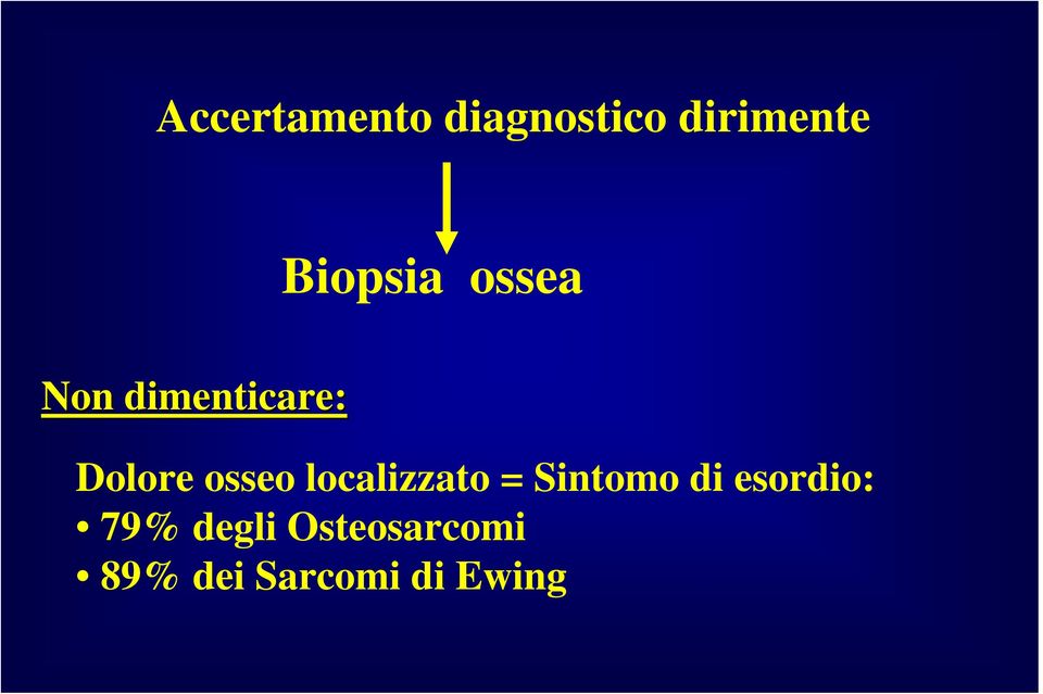 osseo localizzato = Sintomo di esordio: