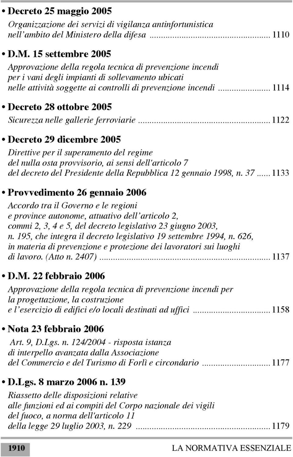 15 settembre 2005 Approvazione della regola tecnica di prevenzione incendi per i vani degli impianti di sollevamento ubicati nelle attività soggette ai controlli di prevenzione incendi.