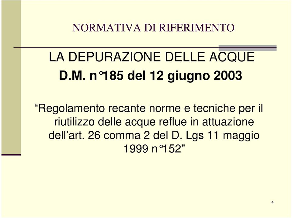 e tecniche per il riutilizzo delle acque reflue in