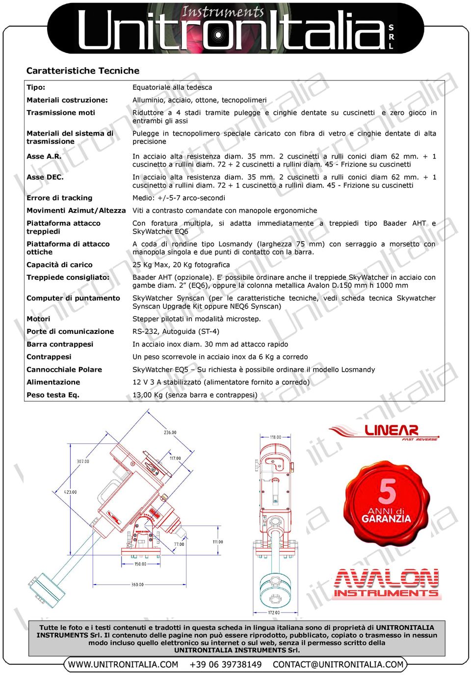 In acciaio alta resistenza diam. 35 mm. 2 cuscinetti a rulli conici diam 62 mm. + 1 cuscinetto a rullini diam. 72 + 2 cuscinetti a rullini diam. 45 - Frizione su cuscinetti Asse DEC.