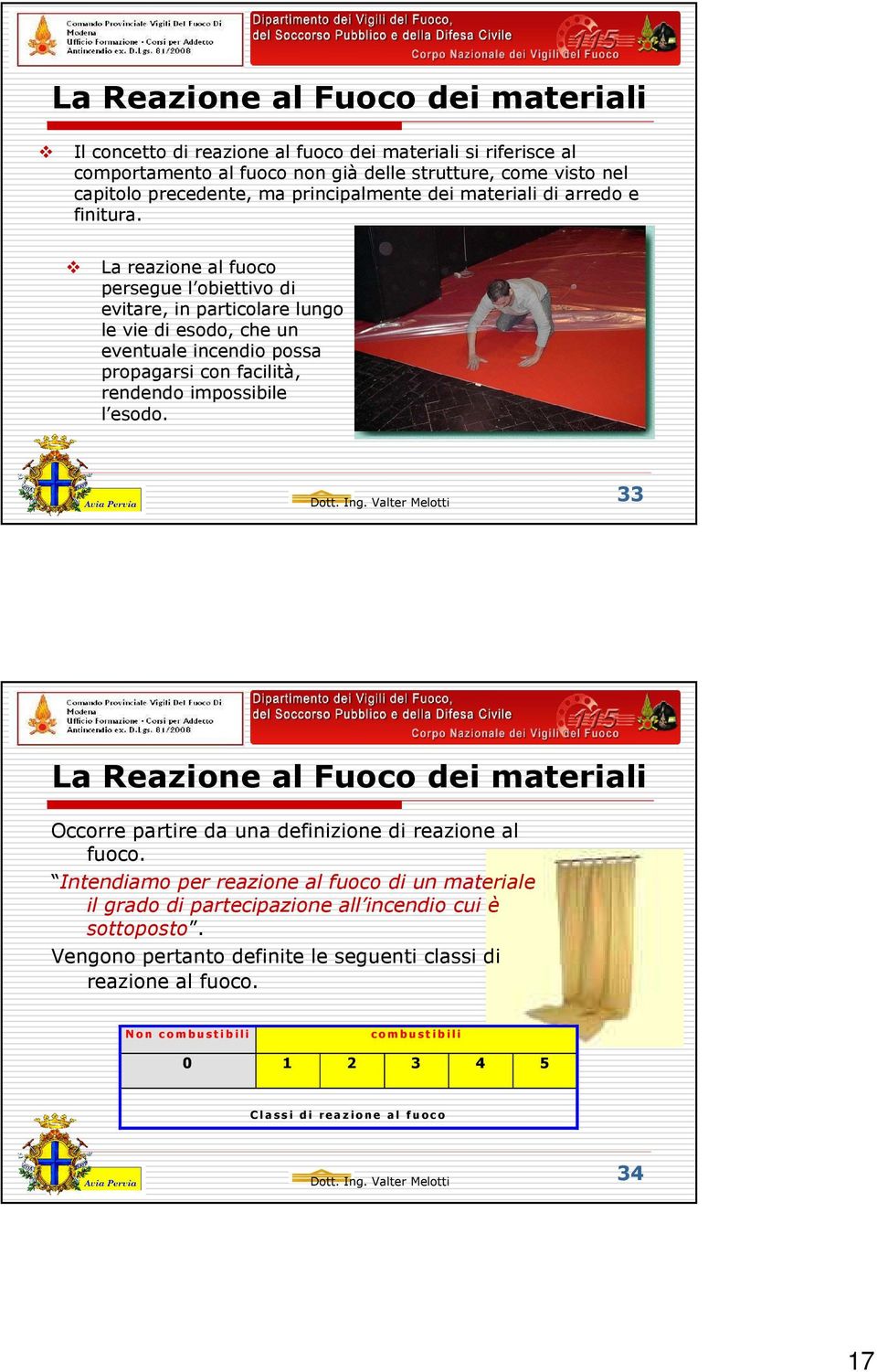 La reazione al fuoco persegue l obiettivo di evitare, in particolare lungo le vie di esodo, che un eventuale incendio possa propagarsi con facilità, rendendo impossibile l esodo.