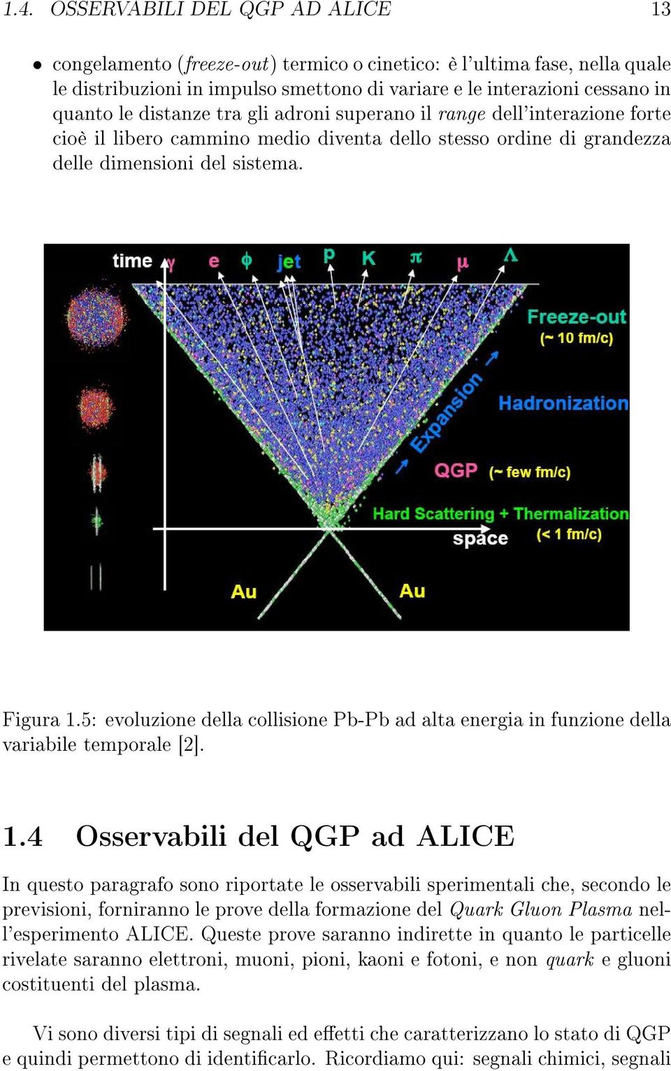 5: evoluzione della collisione Pb-Pb ad alta energia in funzione della variabile temporale [2]. 1.