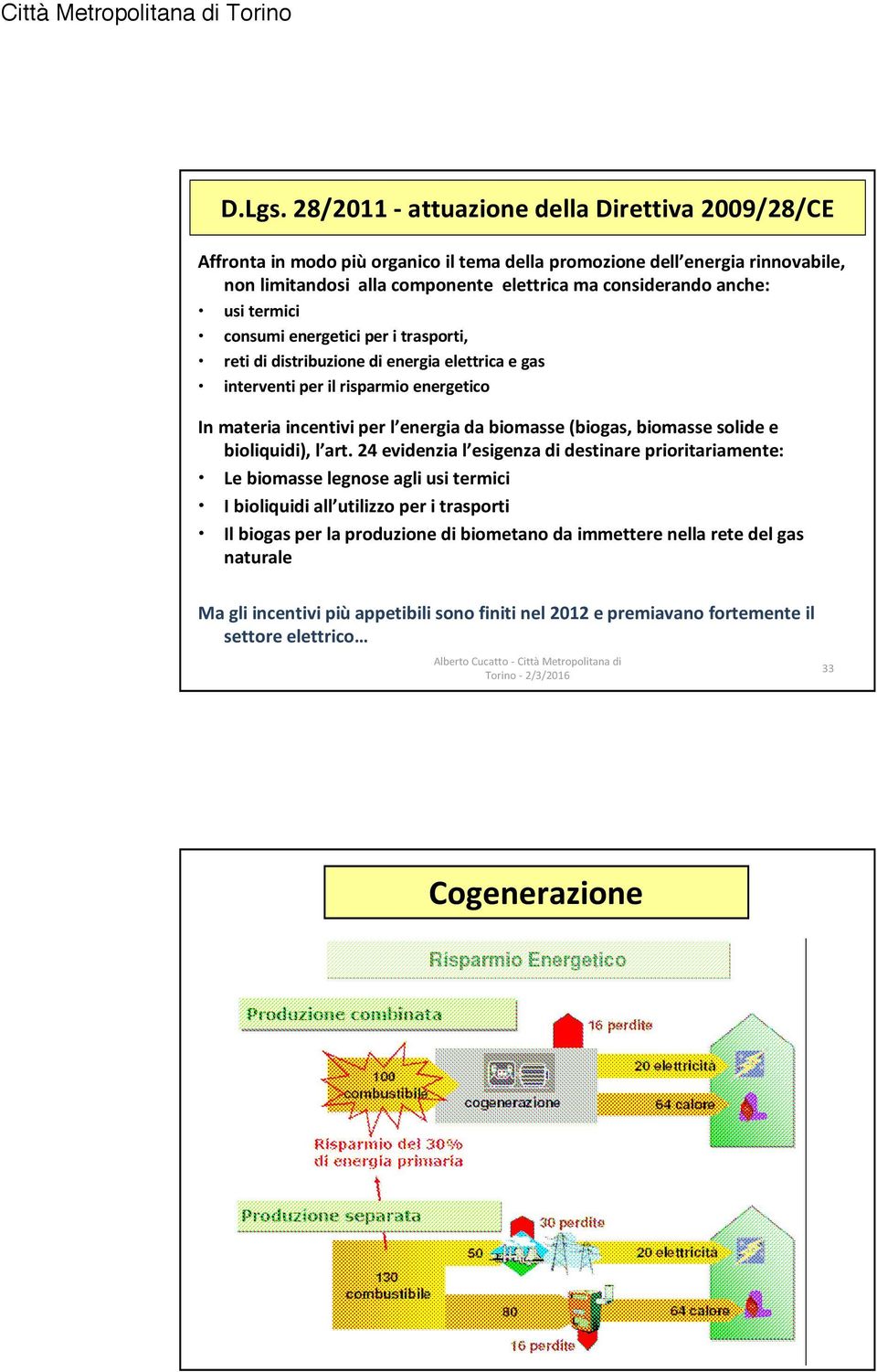 anche: usi termici consumi energetici per i trasporti, reti di distribuzione di energia elettrica e gas interventi per il risparmio energetico In materia incentivi per l energia da biomasse