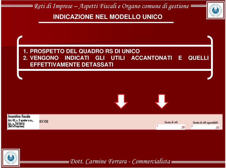 VENGONO INDICATI GLI UTILI