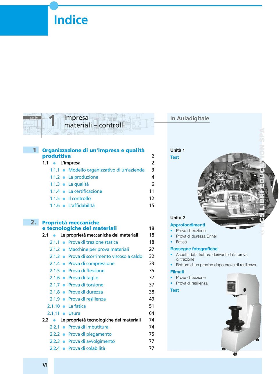 1.2 Macchine per prova materiai 2.1.3 Prova di scorrimento viscoso a cado 2.1.4 Prova di compressione 2.1.5 Prova di fessione 2.1.6 Prova di tagio 2.1.7 Prova di torsione 2.1.8 Prove di durezza 2.1.9 Prova di resiienza 2.