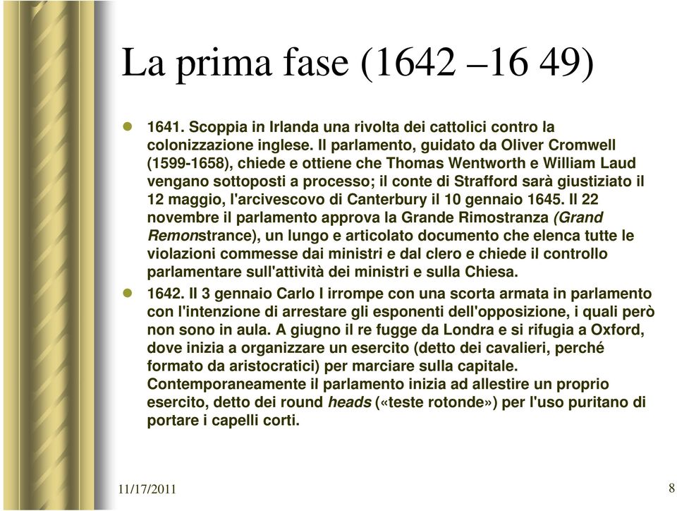 l'arcivescovo di Canterbury il 10 gennaio 1645.