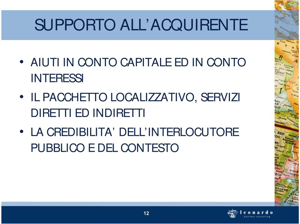 LOCALIZZATIVO, SERVIZI DIRETTI ED INDIRETTI LA