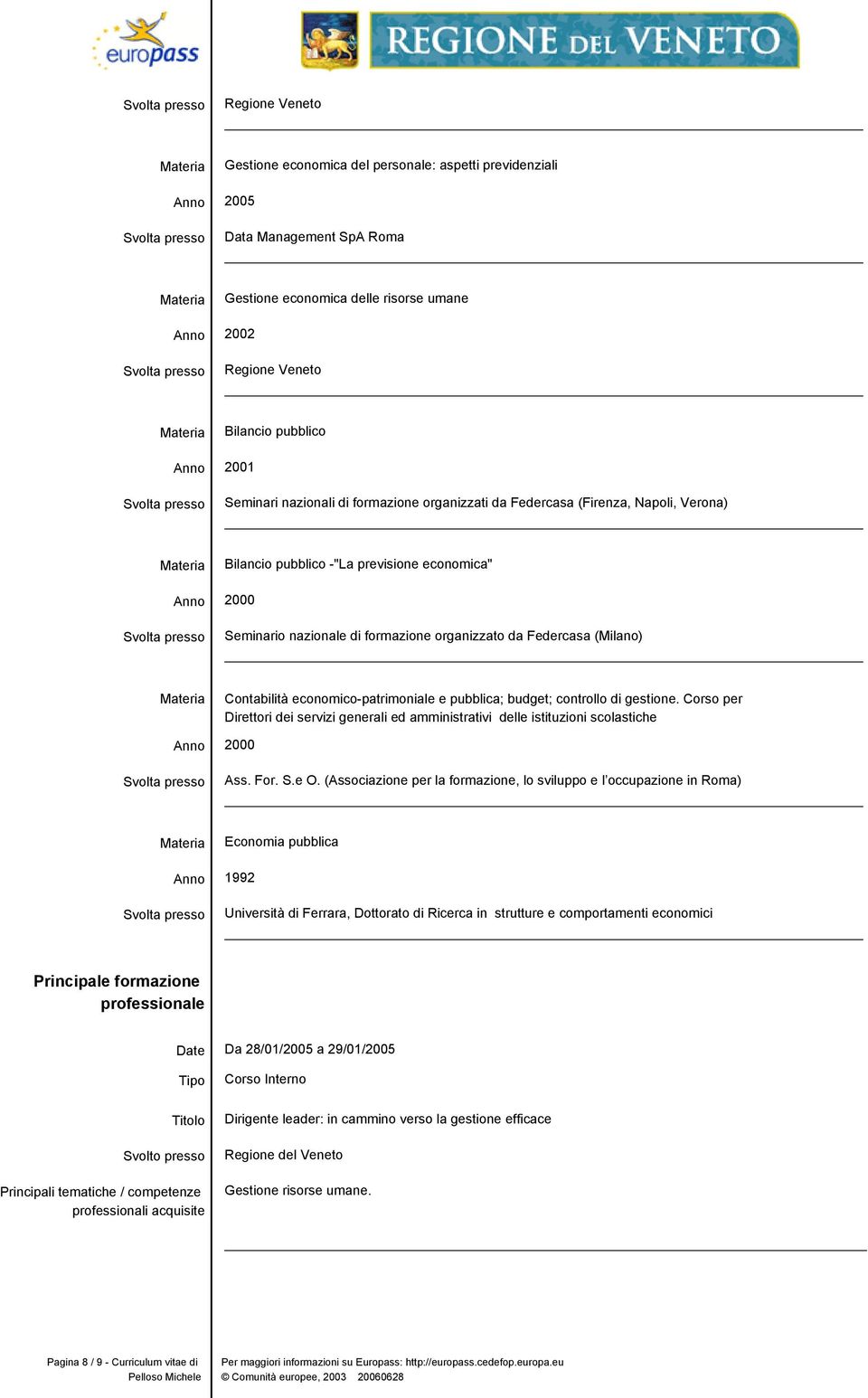 Contabilità economico-patrimoniale e pubblica; budget; controllo di gestione. Corso per Direttori dei servizi generali ed amministrativi delle istituzioni scolastiche 2000 Ass. For. S.e O.