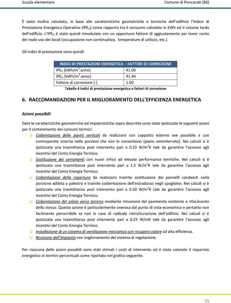 L IPE O è stato quindi rimodulato con un opportuno fattore di aggiustamento per tener conto del reale uso dei locali (occupazione non continuativa, temperature di utilizzo, etc.).