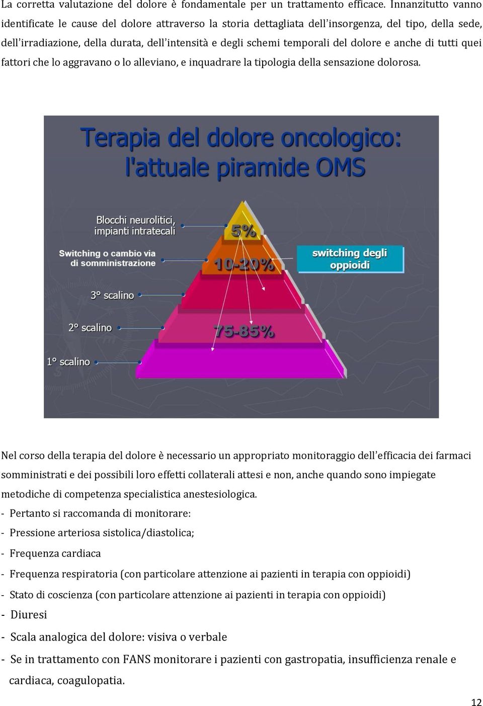 del dolore e anche di tutti quei fattori che lo aggravano o lo alleviano, e inquadrare la tipologia della sensazione dolorosa.