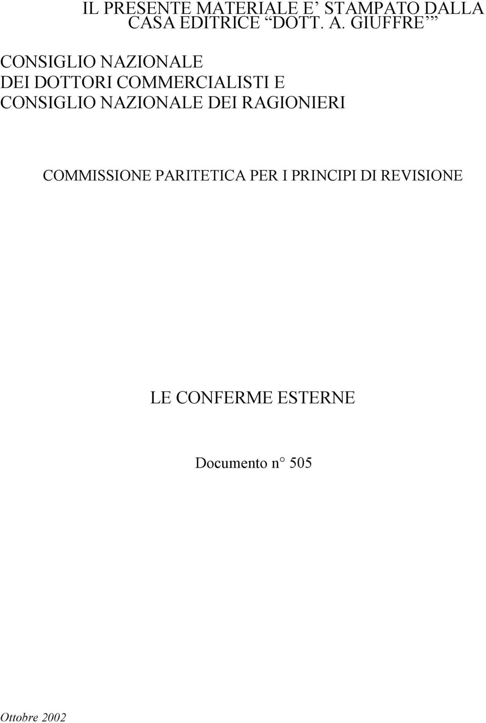 CONSIGLIO NAZIONALE DEI RAGIONIERI COMMISSIONE PARITETICA PER I