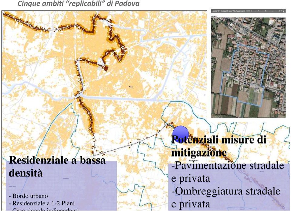 singole indipendenti Potenziali misure di mitigazione