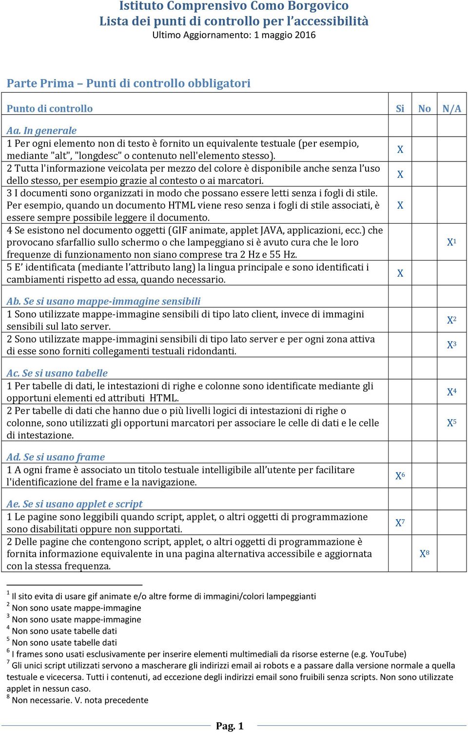 2 Tutta l'informazione veicolata per mezzo del colore è disponibile anche senza l uso dello stesso, per esempio grazie al contesto o ai marcatori.