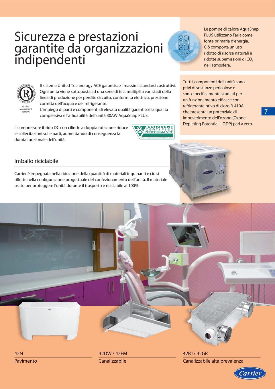 Ogni unità viene sottoposta ad una serie di test multipli a vari stadi della linea di produzione per perdite circuito, conformità elettrica, pressione corretta dell acqua e del refrigerante.