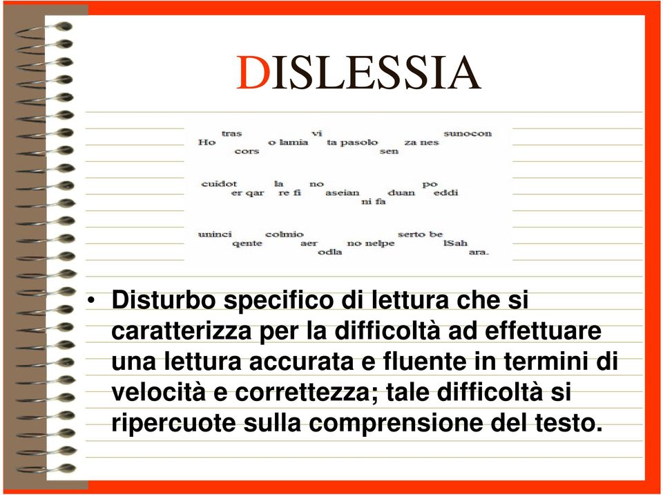 lettura accurata e fluente in termini di velocità e