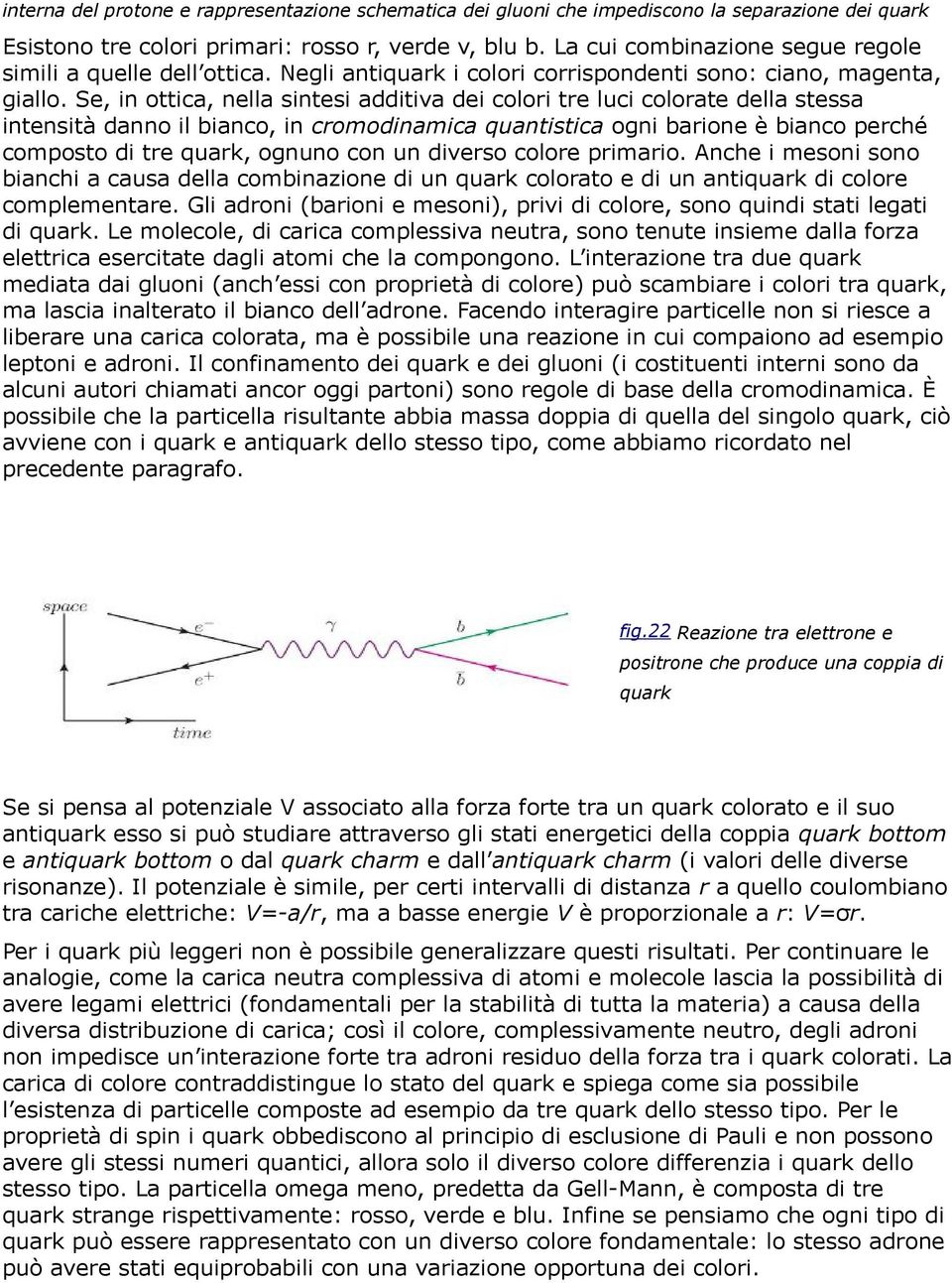 Se, in ottica, nella sintesi additiva dei colori tre luci colorate della stessa intensità danno il bianco, in cromodinamica quantistica ogni barione è bianco perché composto di tre quark, ognuno con