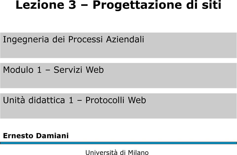 Modulo 1 Servizi Web Unità didattica 1