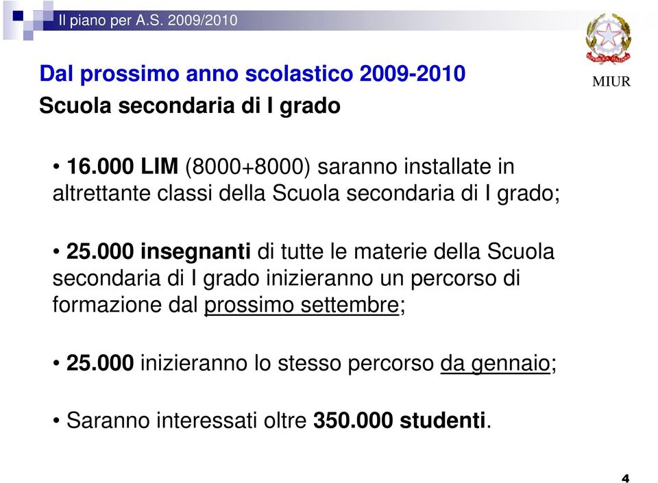 000 insegnanti di tutte le materie della Scuola secondaria di I grado inizieranno un percorso di