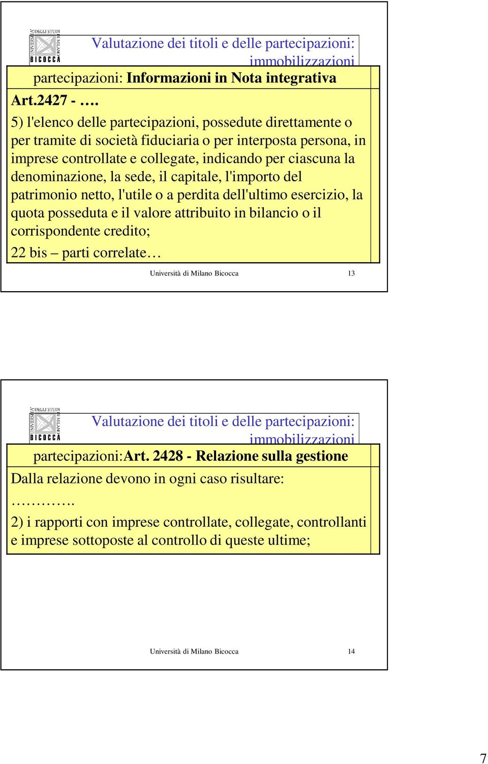 denominazione, la sede, il capitale, l'importo del patrimonio netto, l'utile o a perdita dell'ultimo esercizio, la quota posseduta e il valore attribuito in bilancio o il corrispondente credito;