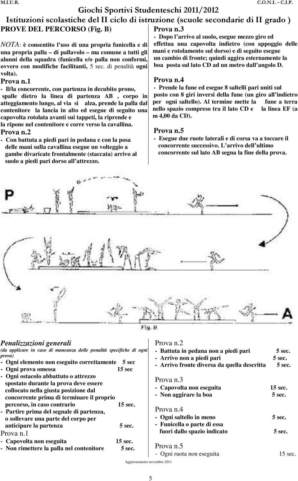 facilitanti, 5 sec. di penalità ogni volta). Prova n.