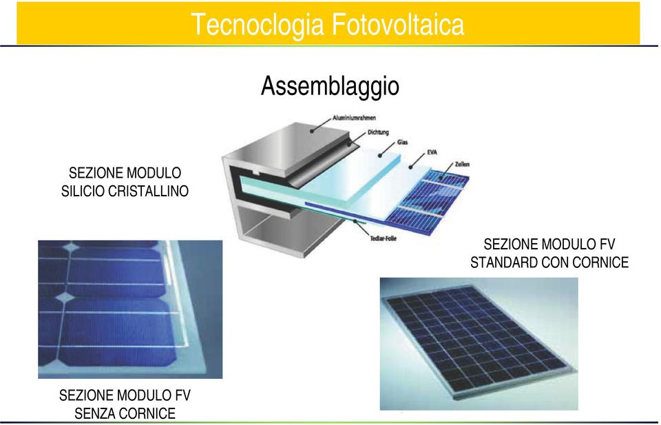 CRISTALLINO SEZIONE MODULO FV