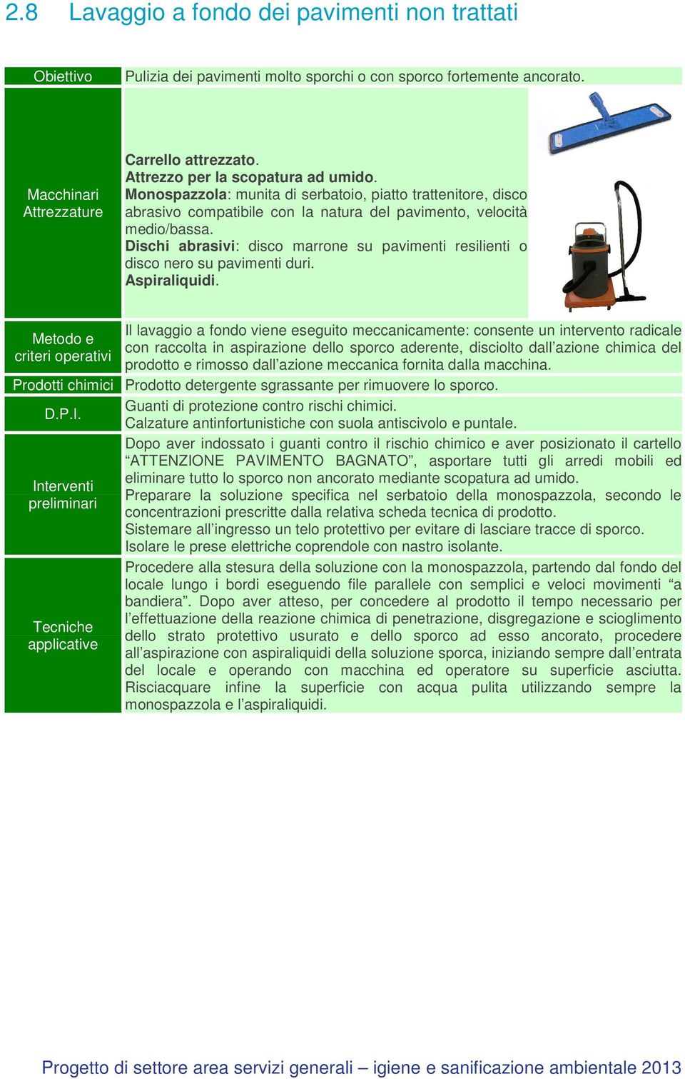 Dischi abrasivi: disco marrone su pavimenti resilienti o disco nero su pavimenti duri. Aspiraliquidi.